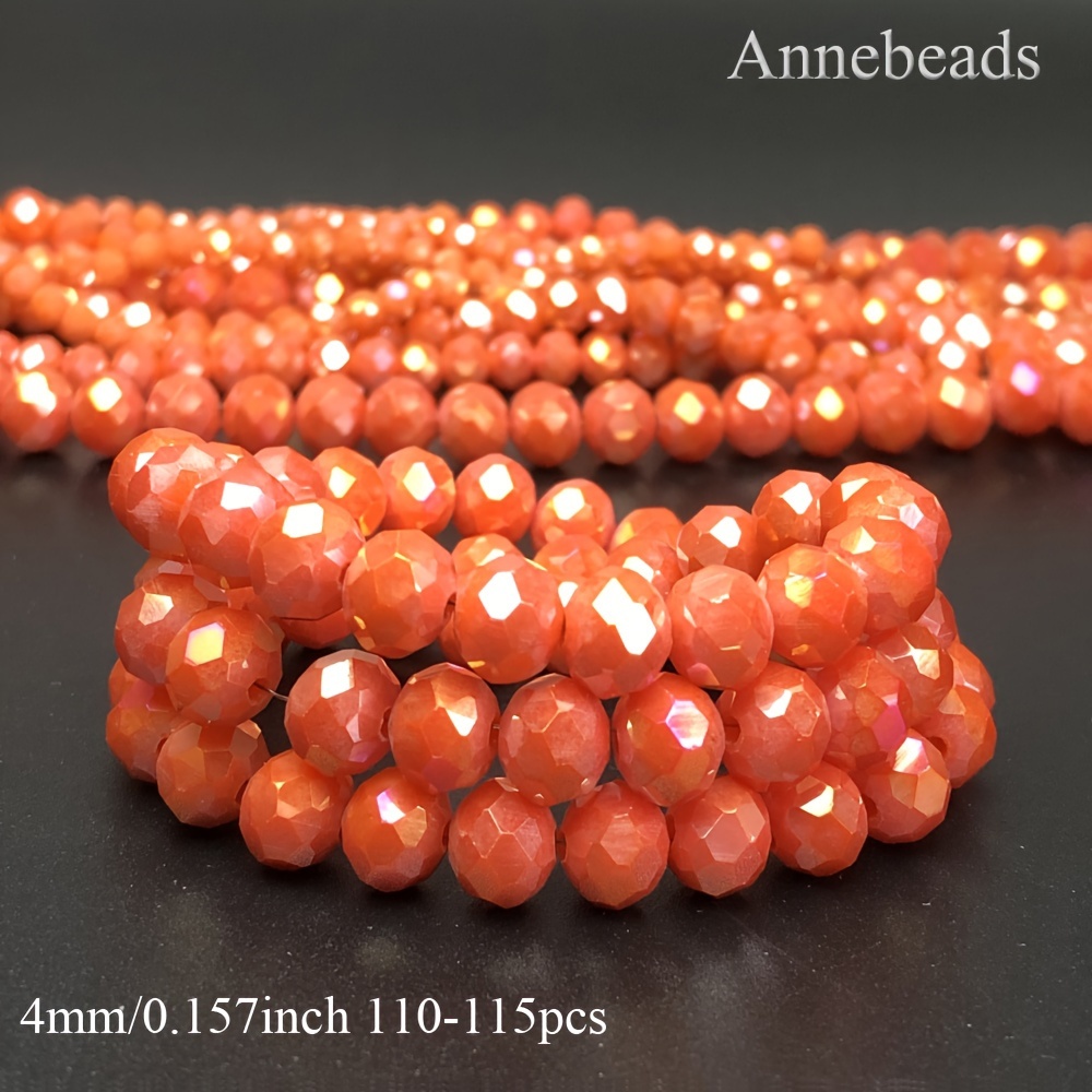 TEMU Cuentas de cristal artificial naranja AB austriaco importado al por mayor, ideales para a pulseras, aretes y adornos de ropa en tamaños de