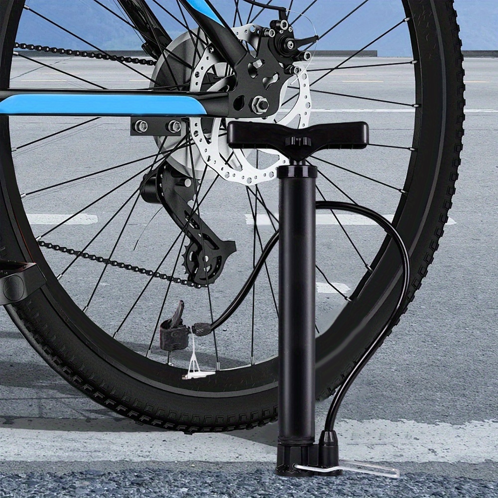 TEMU High Pressure For Bicycle Pump, Inflator With Alloy Base - Portable Mini Inflator For Bicycles, Basketballs, Electric Scooters - Up To 120psi,