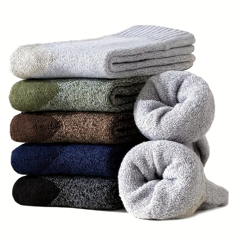6 Pairs Men Women Winter Warm Socks, Thick Comfortable
