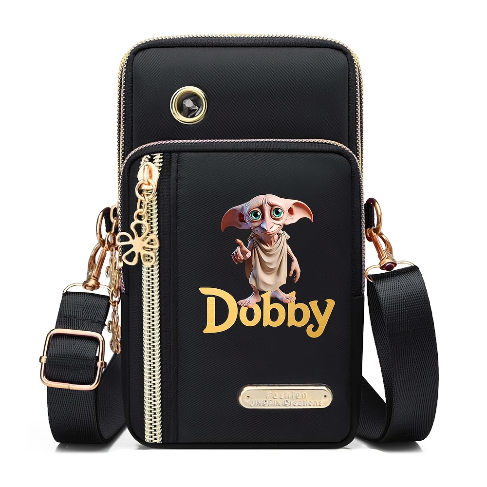 TEMU 1 Harry Potter Dobby Themed Printed Single-shoulder Crossbody Bag, Suitable For Daily Storage Or Travel, Preferred Holiday Gift, Adjustable