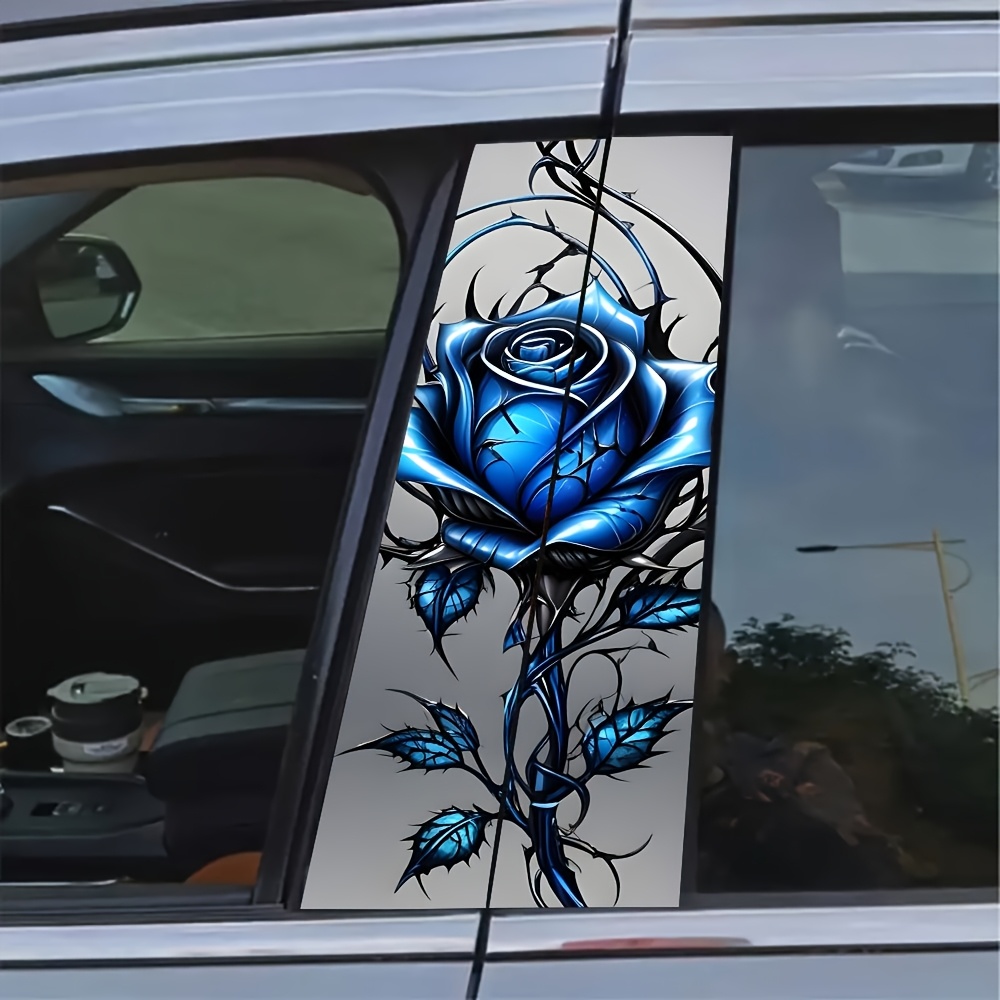 

2pcs Beautiful Vinyl Car Decals - Creative B-pillar Protector Stickers, For Glass Metal , Car Exterior Decorate