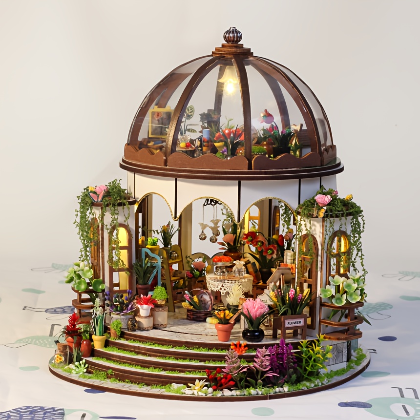 diy miniature house set wooden garden miniature house - Temu