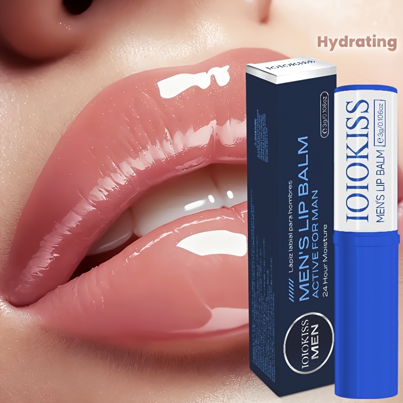 1pc Baume à Lèvres Homme au Collagène, Caféine et Rétinol - Hydratant, Nourrissant, Longue Tenue, Soin Doux pour Lèvres Sèches Jour et Nuit, Base Incolore pour Soin des Lèvres Homme en Automne et Hiver