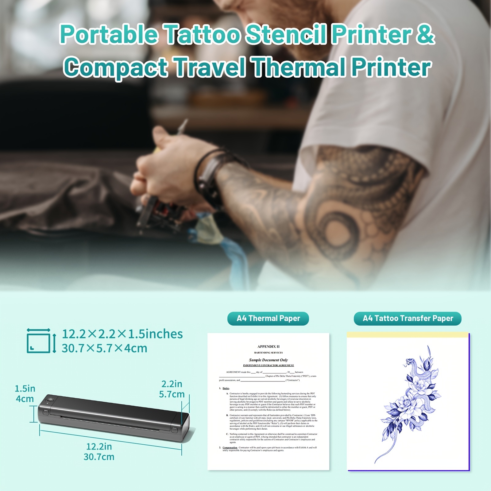 1 Uds. Impresora Plantilla Tatuaje Portátil Máquina - Temu