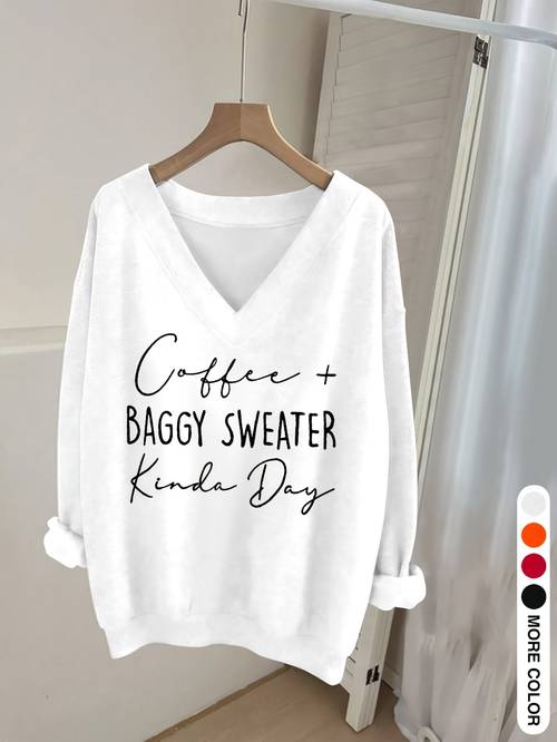item picture 0926 casual v neck long sleeve sweatshirt with letter print womens long sleeve t shirt long sleeve top