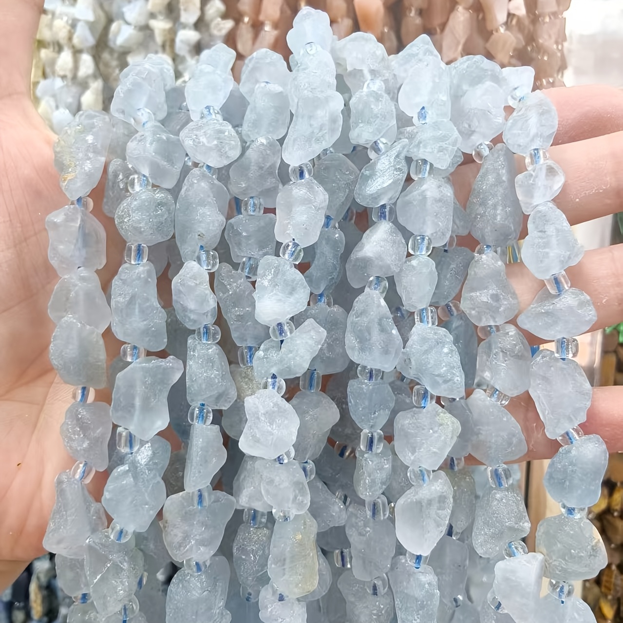 TEMU 10 piezas de piedras irregulares naturales y de 10-14 mm, cuentas sueltas, suministros para hacer joyas, adiciones semiacabadas para collares