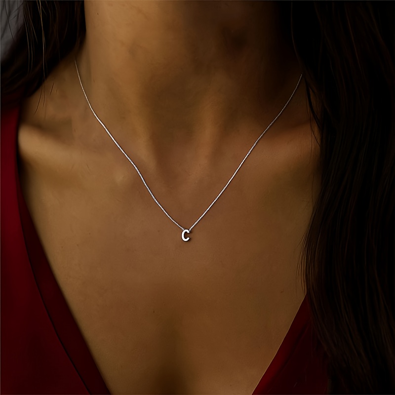 TEMU Customized Initial Necklaces, Single Letter Name Necklaces, Lowercase Golden Letter Necklaces, Minimalist Name Necklaces, Personalized Necklace