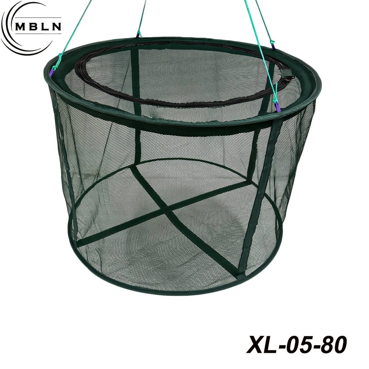 Image of 1 Large-entrance Crab Cage | Mbln Pa Nylon, 78cm/30.71in Round Multi-capacity Live Storage Net, Suitable For Fish, Shrimp, And Crab, Ideal For Fishing And Temporary Keeping