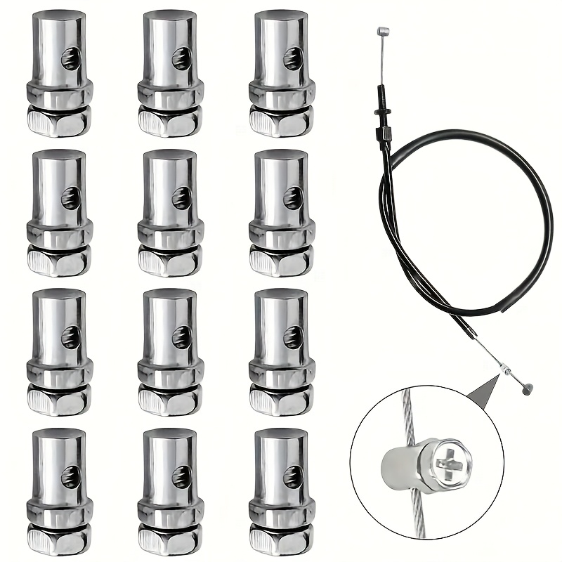 12pcs Universal Throttle Cable End Brake Throttle Cable Part Locking Clip For Go-kart, Motorcycle, Lawn Mower