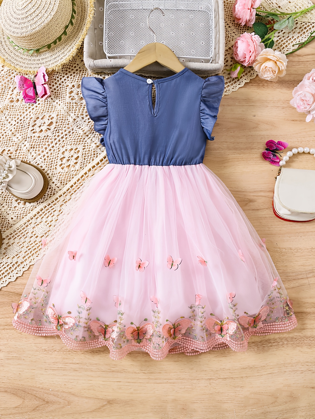 childrens holiday dresses Summer Arrival Baby Girls Holiday Solid Color Princess Square Neck Mes –  MyKids-USA®