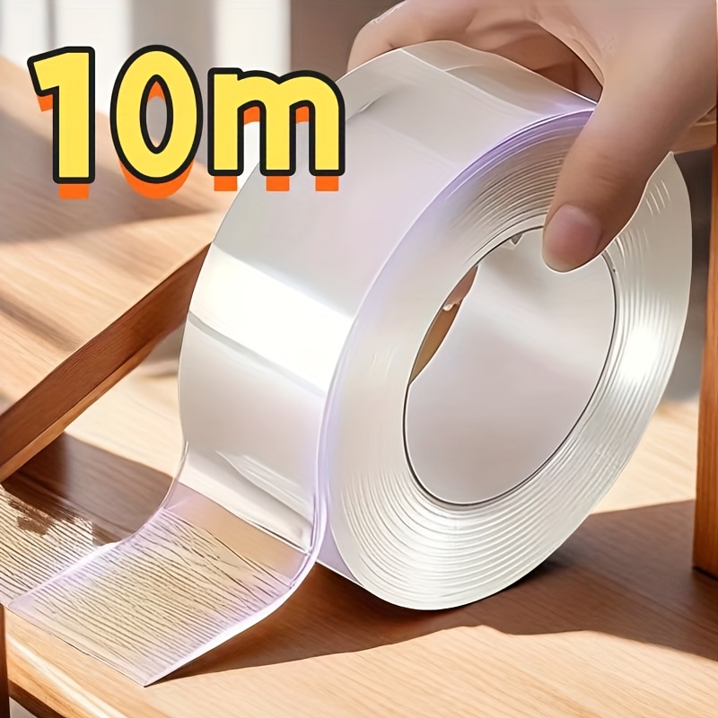 

Extra Strong Nano Double-sided Tape, 20mm/30mm X 10m, Thick, Transparent & Residue-free, Waterproof Adhesive For Plastic, Wood, Glass, Stone, Metal - Pe Material, Acrylic, High , Magic Tape