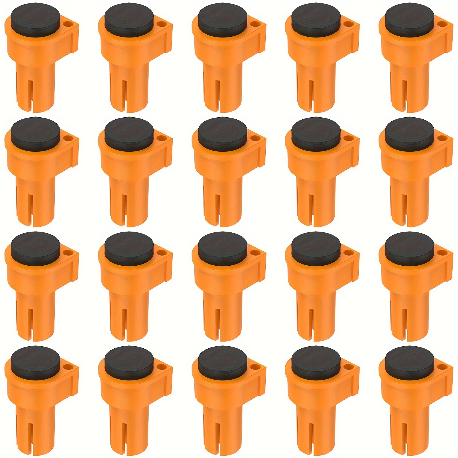 

20pcs Plastic Workbench Dog Hole Clamps - Woodworking Bench Brake Inserts With Non-slip Pads, Uncharged Stopper Pegs For 19/20mm Holes