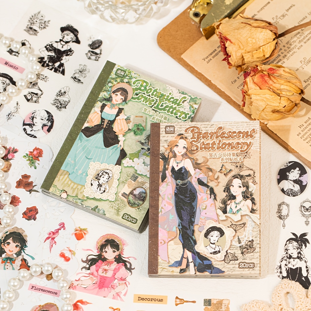 journal girl stickers drawing sold on Temu Australia