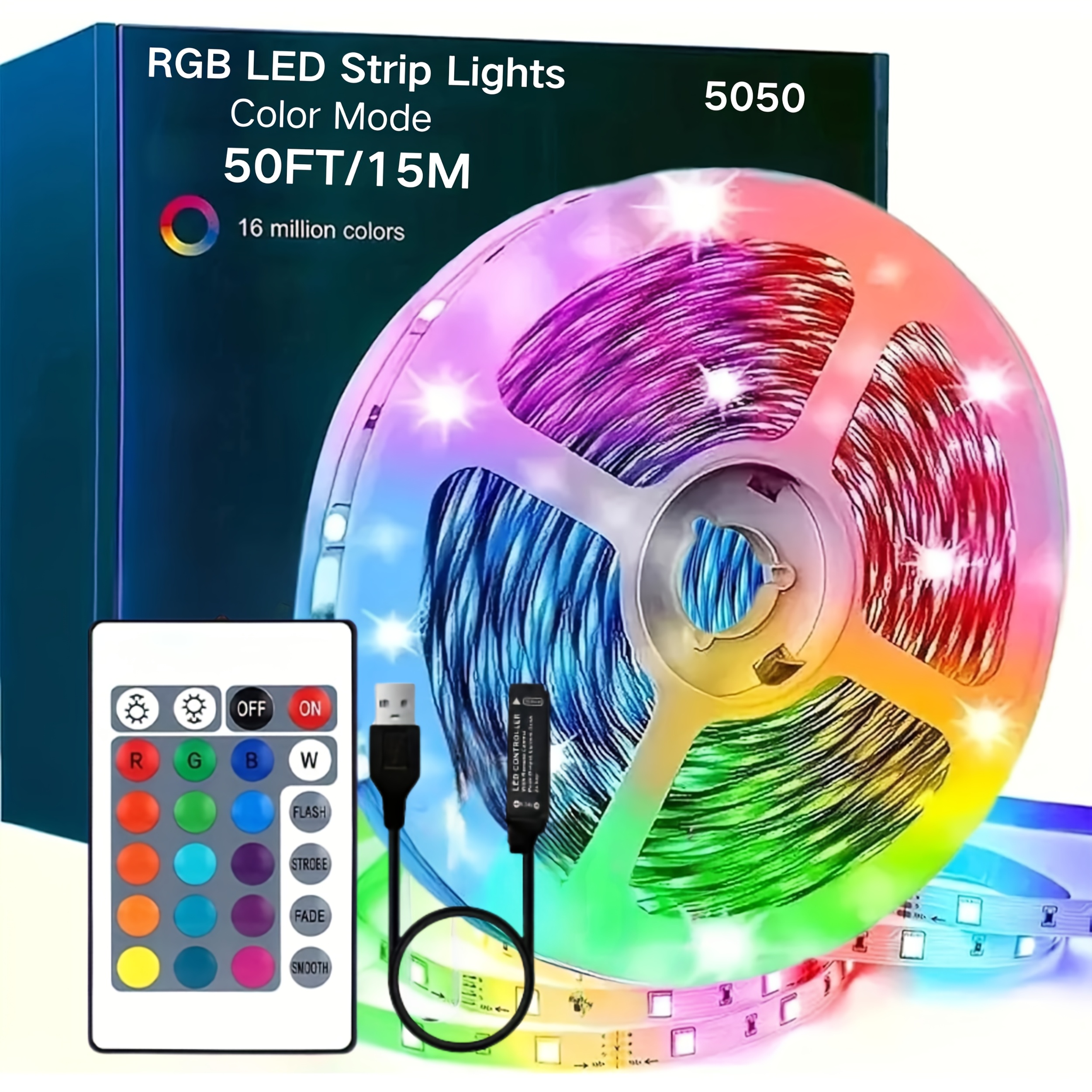 TEMU Usb-powered Led Light Strips Featuring Remote Control, Ideal For Transforming Your Bedroom, Living Room, Gaming Area, And Party Settings With