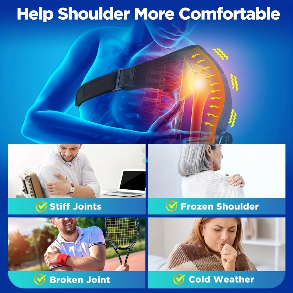heated shoulder wrap shoulder heating pads massager electric cordless vibration massage heated shoulder braces 3 heating setting Product details 6