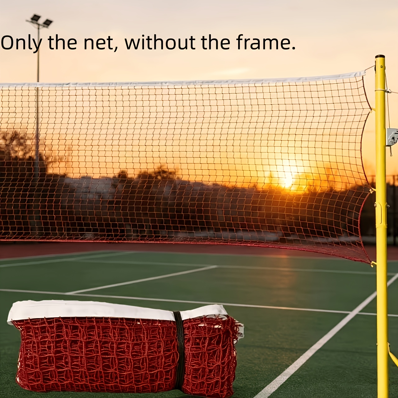 TEMU Filet de badminton portable 6 m, filet de tennis, filet de pickleball, filet de 'entraînement de football, filet , support non inclus