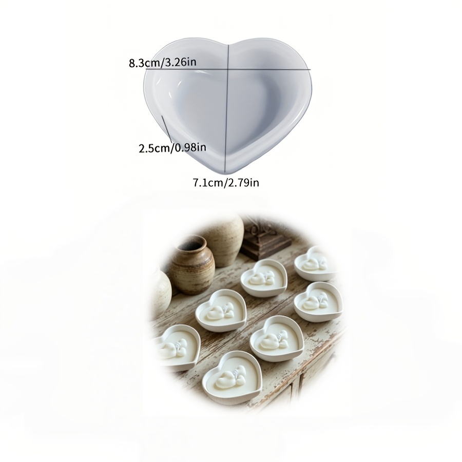 1 Exquisite Heart-shaped Bowl Clay Mold Resin Mold Silicone Mold Casting Mold For Gifts And Craft Projects