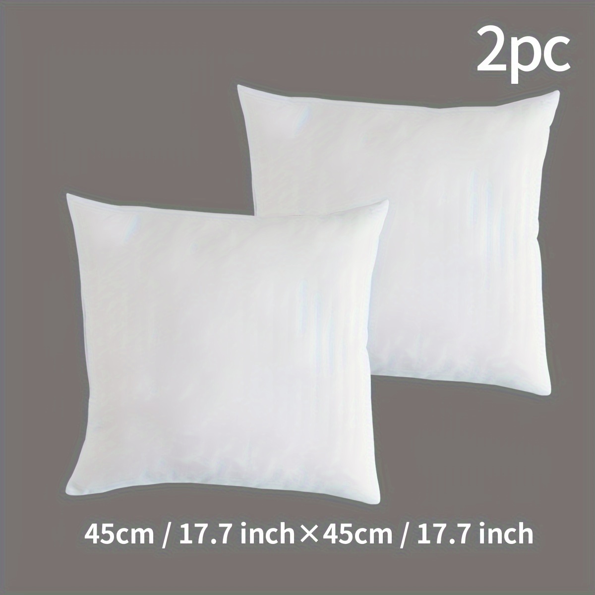 TEMU 1pc/2pcs/4pcs White Polyester Fabric Pillow Inserts, Cushion Fillers, Square That Are Soft And Fluffy, Suitable For Home Decor, Beds, Sofas, And Cars