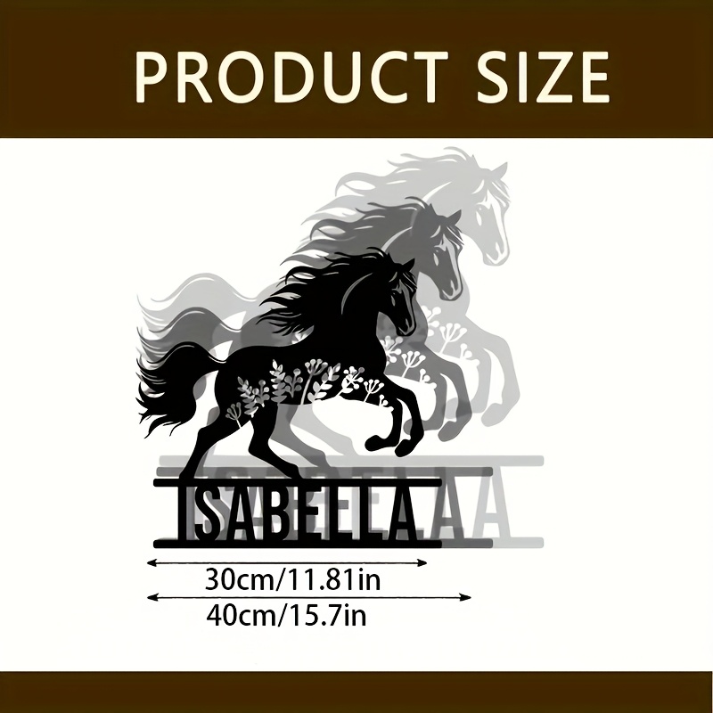 TEMU Customizable Horse Welcome Sign - Personalized Outdoor Porch Decoration Featuring A Name, Suitable For Yards, Patios, Or Offices - A Unique Gift