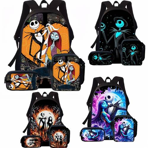 3pcs christmas large capacity backpack pencil case back to backpack unisex design essential for to