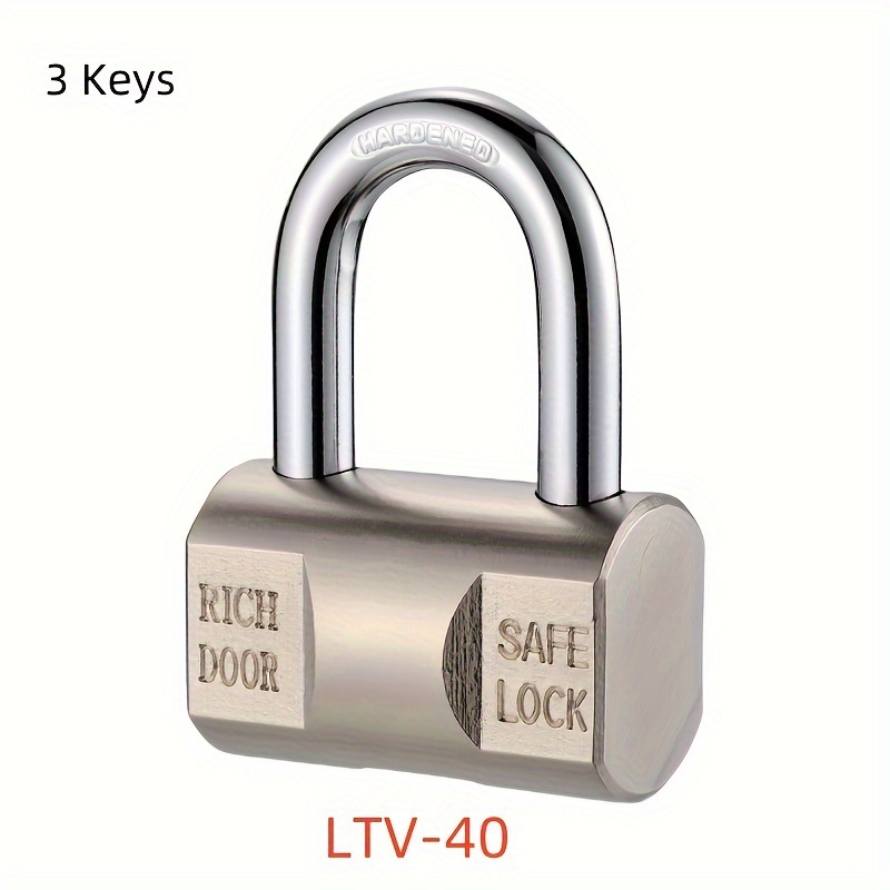 TEMU Cadenas Marteau à Noyau de Cuivre Étanche de avec 3 Clés - Résistant à la Rouille, Cadenas de Sécurité Antivol pour Armoires et Portes
