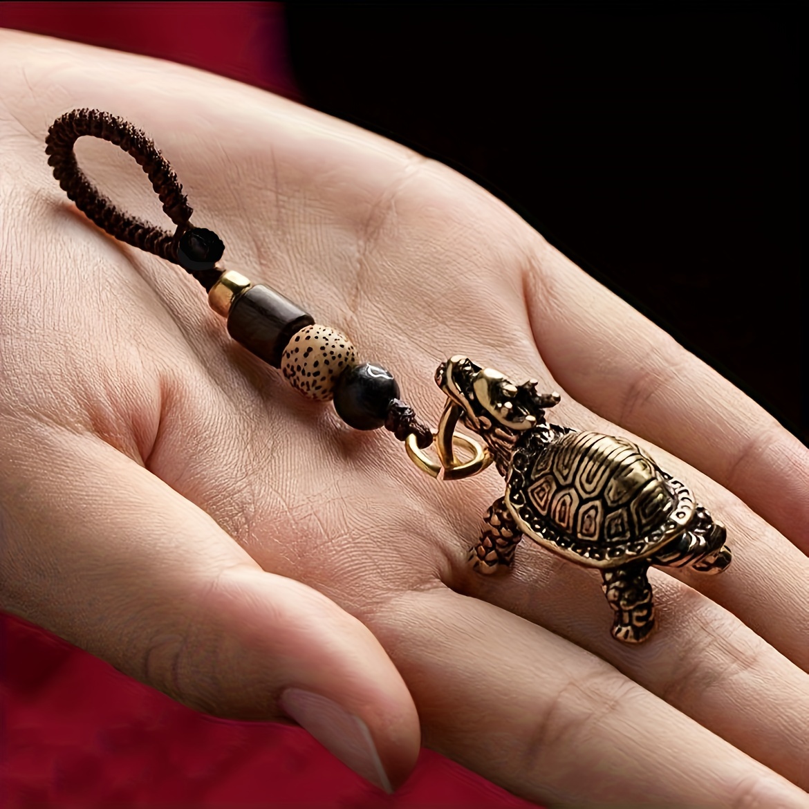 Men's Vintage Solid Turtle Shui Car Keychain Pendant Keyring