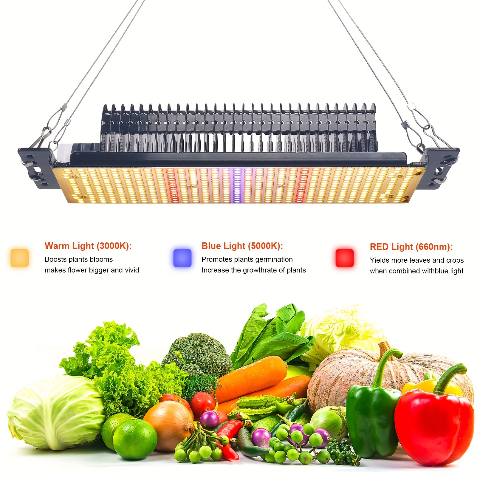 

300w Led Plant Growth Light, Full Plant Light, Suitable For Hydroponics, Indoor Flowers, Vegetable Seedlings, Greenhouse