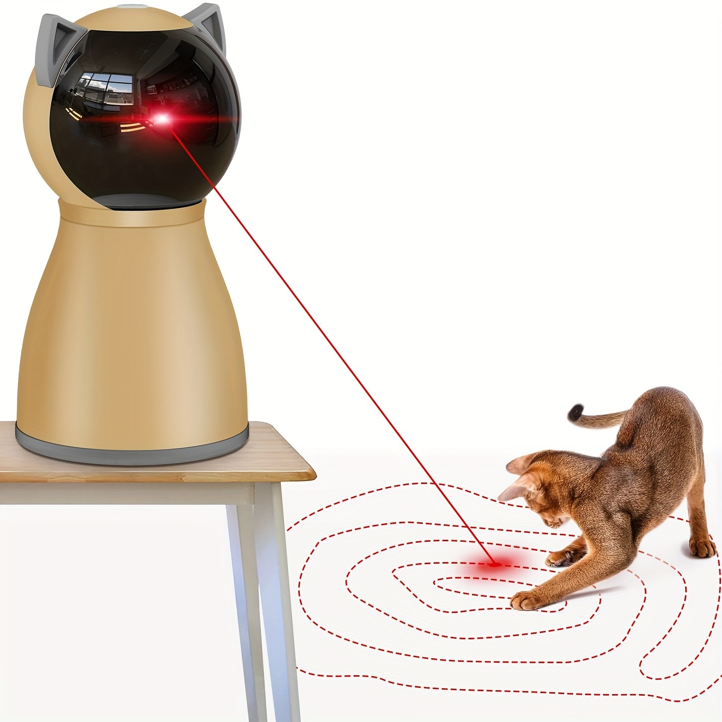 Interactive Cat Laser Toy Automatic For Indoor Cats 2024 Newly Trajectory Rechargeable Laser Pointer Cat Toys For Indoor Cats Kittens Dogs