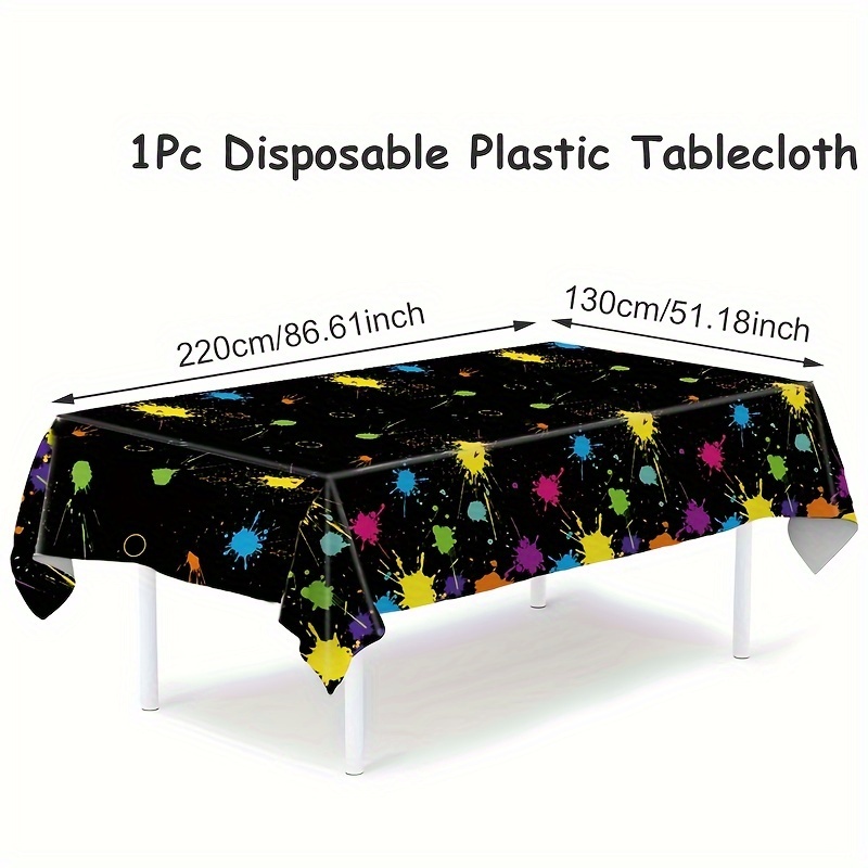 E-shop ., fluoreszierende Neon-Tischdecke, 220 x 130 cm, Einweg-Plastiktischdecke für Neon-Themenparty, im Dunkeln leuchtende Party-Dekoration,