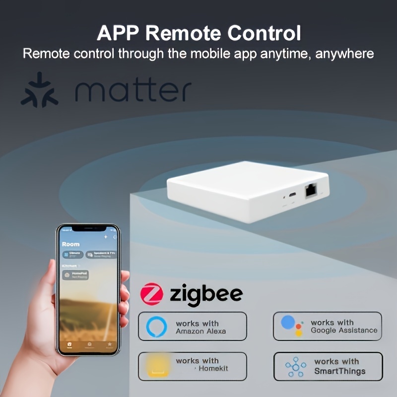 Matter Thread Hub Tuya Zigbee Bridge Matter Gateway Support Apple Homekit  Siri Voice Google Home Alexa Home APP Control LAN Hub con cable :  : Bricolaje y herramientas