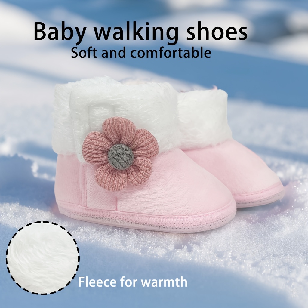 Adorable Princess Baby Shoes Soft Sole Winter 0-12 Months Toddler Walking Shoes Before School