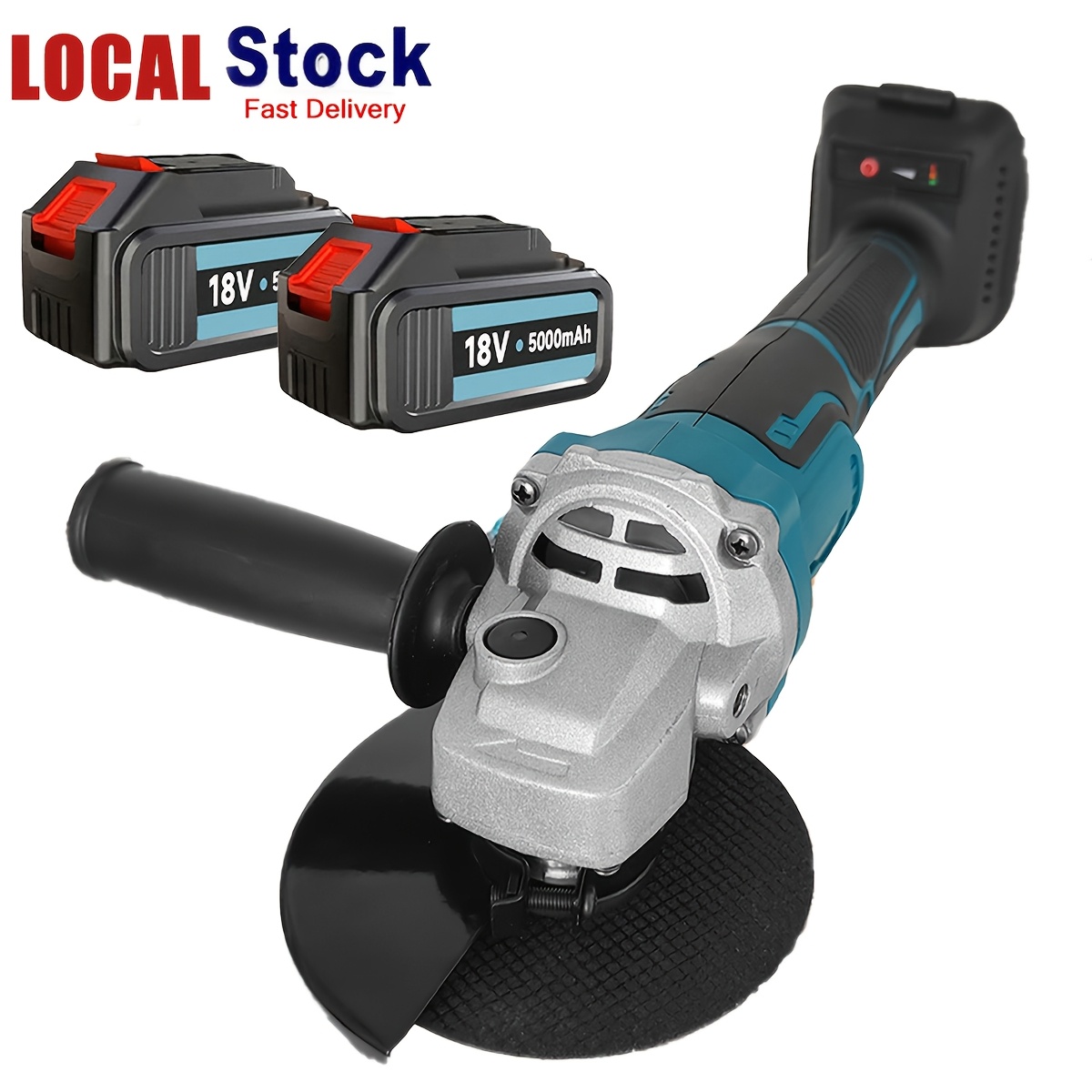 125mm Cordless Angle Grinder With 2pcs 5.0ah Battery, Power Grinder Electric Angle Grinder, Brushless Electric Angle Grinder Tool For Grinding/ Polishing/ Removing Rust