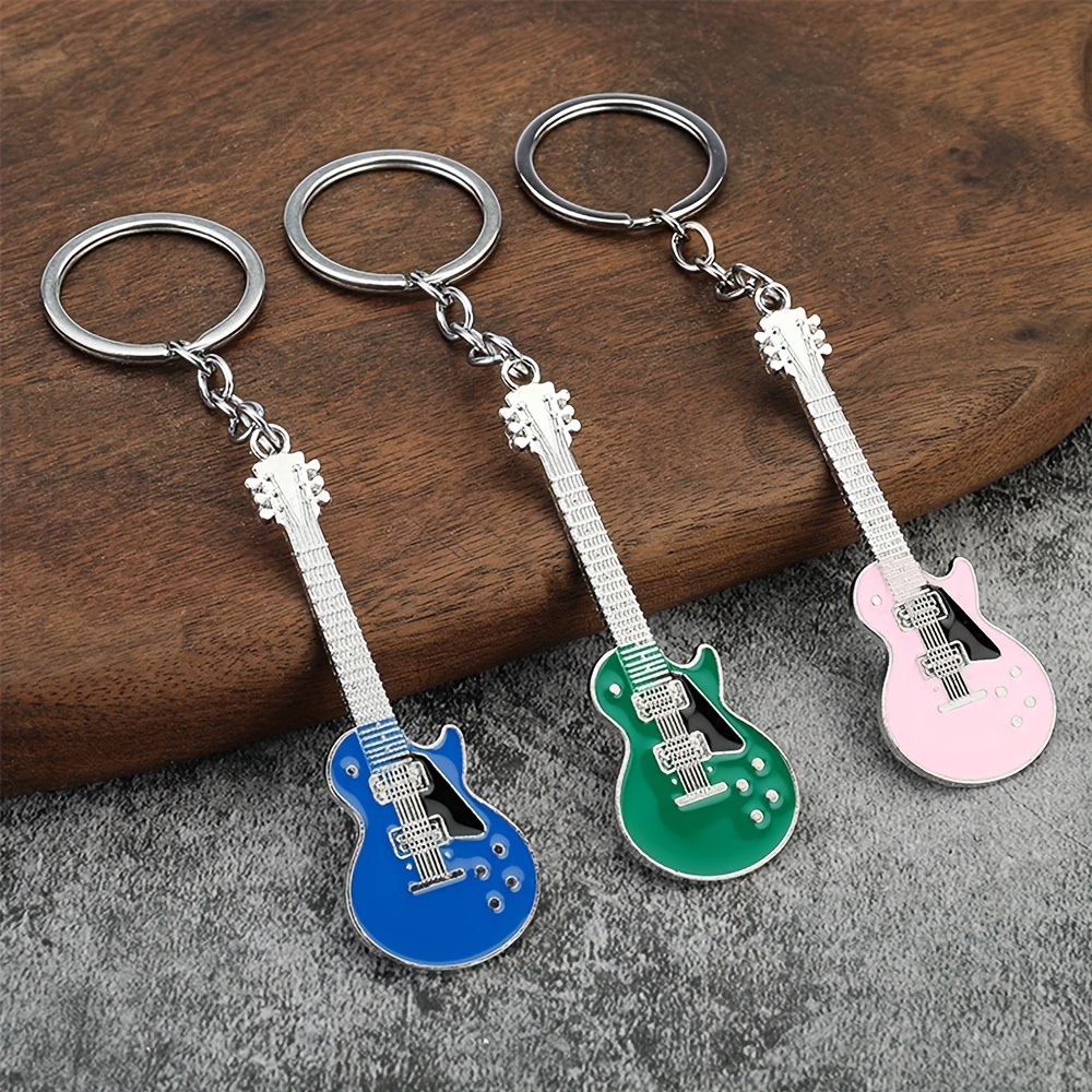 Guitar Keychains In Zinc Alloy Music Enthusiasts Trendy - Temu