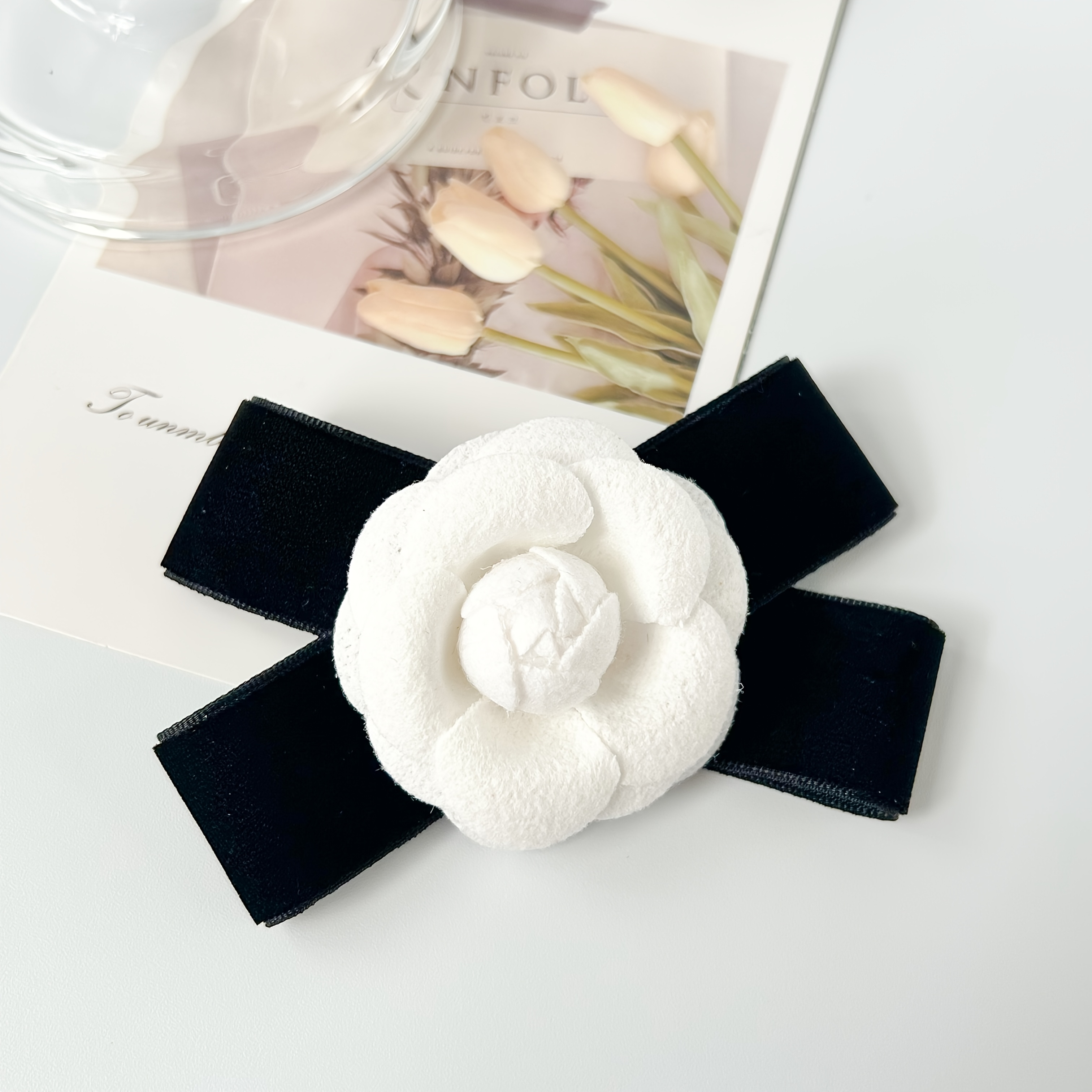 TEMU Camisa con broche de flor de tela, y rosa para mujer, adiciones para el cuello, adiciones de ropa versátiles, broche versátil de estilo