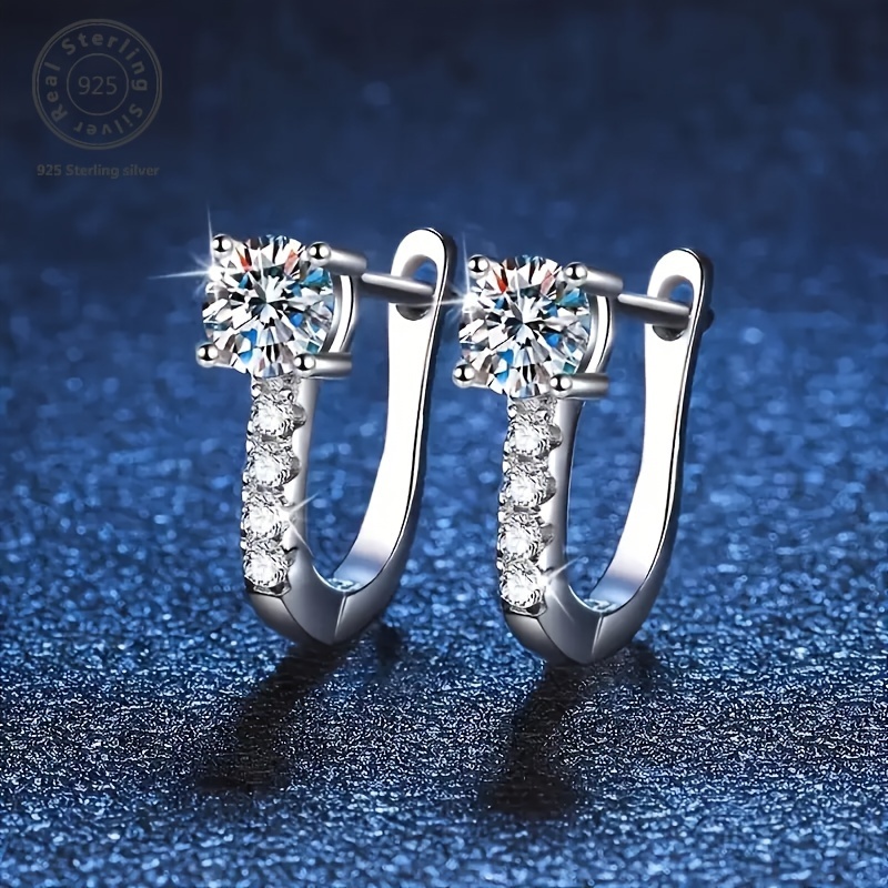 1 pair of exquisitely   925 sterling silvery 0 5 2 carat moissart 4 small diamond earrings wife anniversary gift birthday jewelry from a woman to a girlfriend valentines day mothers day gift gift box Product details 1