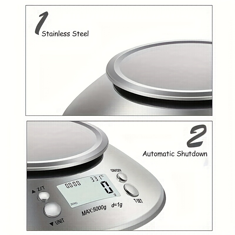     scale portable mini stainless steel food   02lb 0 04oz range ideal for baking cooking aaa battery powered not included details 2