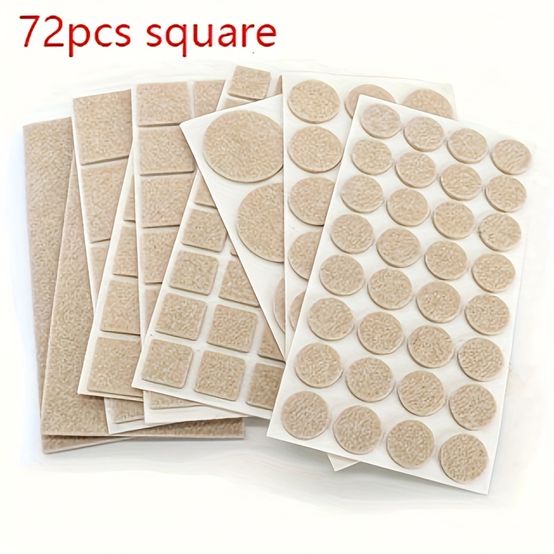 72pcs square furniture felt pad set   sizes of anti slip chair leg  ectors beige suitable for  ecting hardwood floors and metal   furniture leg  ectors neutral decorative pads durable felt pads chair leg floor  