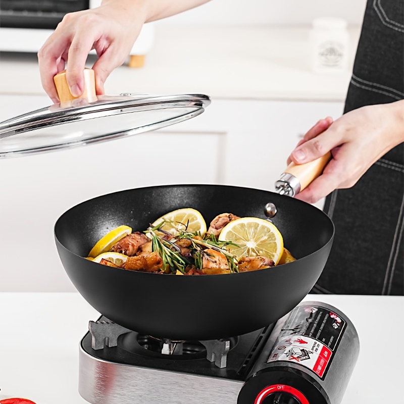 ノンスティック中華鍋 木製ハンドル付き Amazon｜中華鍋 鉄製中華鍋 調理器具 調理用中華鍋 木製ハンドル付き