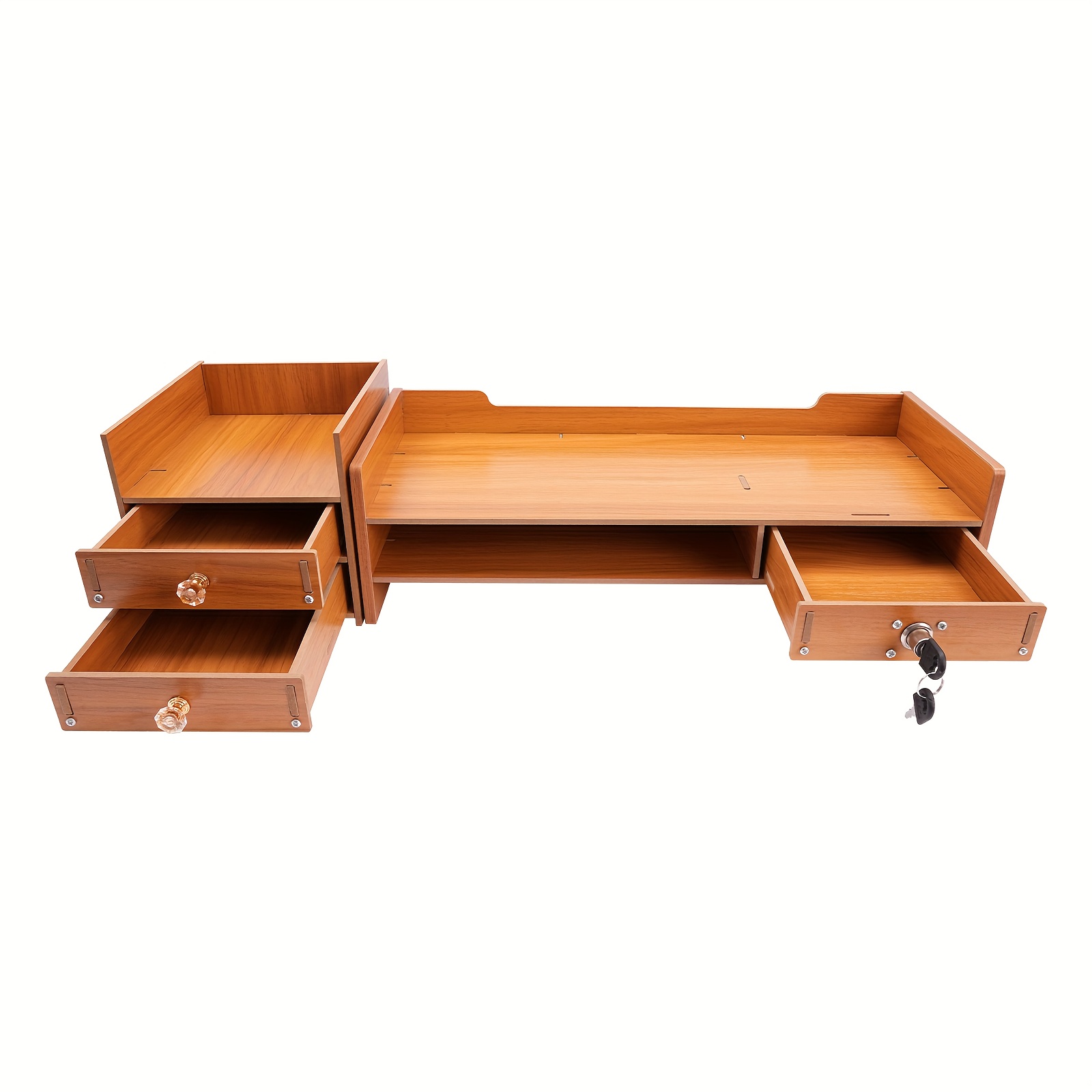 TEMU Computer Monitor Stand With Drawers For Study, Office, And Desk For Storing Computer Monitors, Files, Notebooks, And Other Office Supplies,