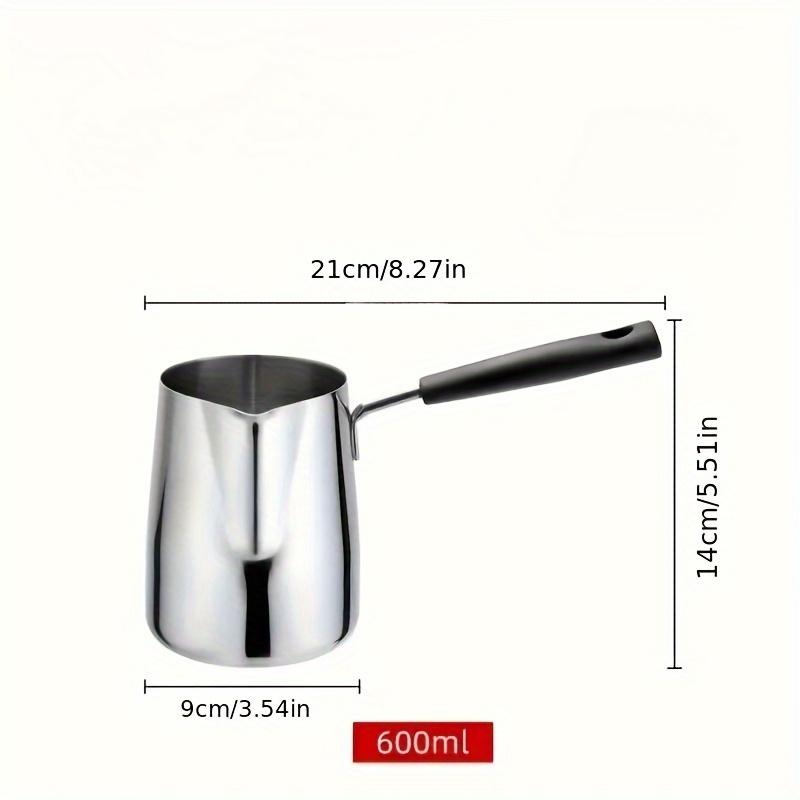 1pc premium stainless steel milk frothing   for   steaming long handle gas stove compatible ideal for   restaurants details 2