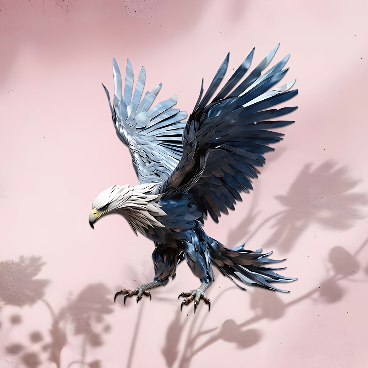 TEMU 1pc Eagle Metal Wall Art Decor - Indoor/outdoor Decoration With , Farmhouse, Living Room, Office, Patio - Durable Iron Construction - Perfect