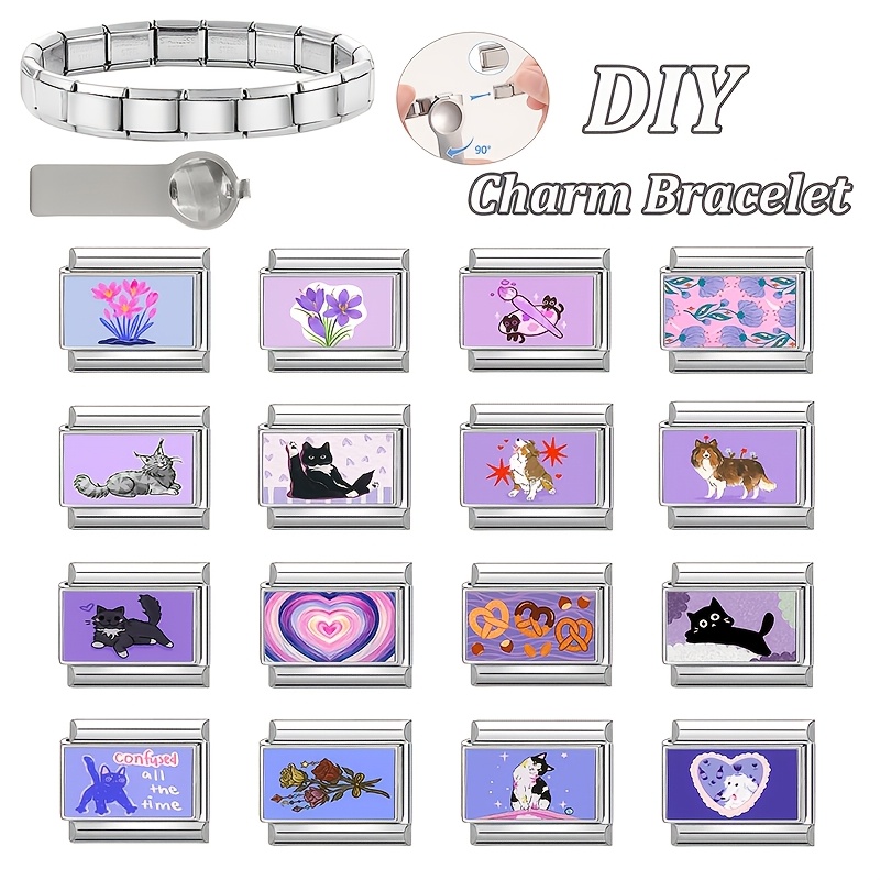 Exquisite Photo-Style Bracelet with Heart and Cat Designs