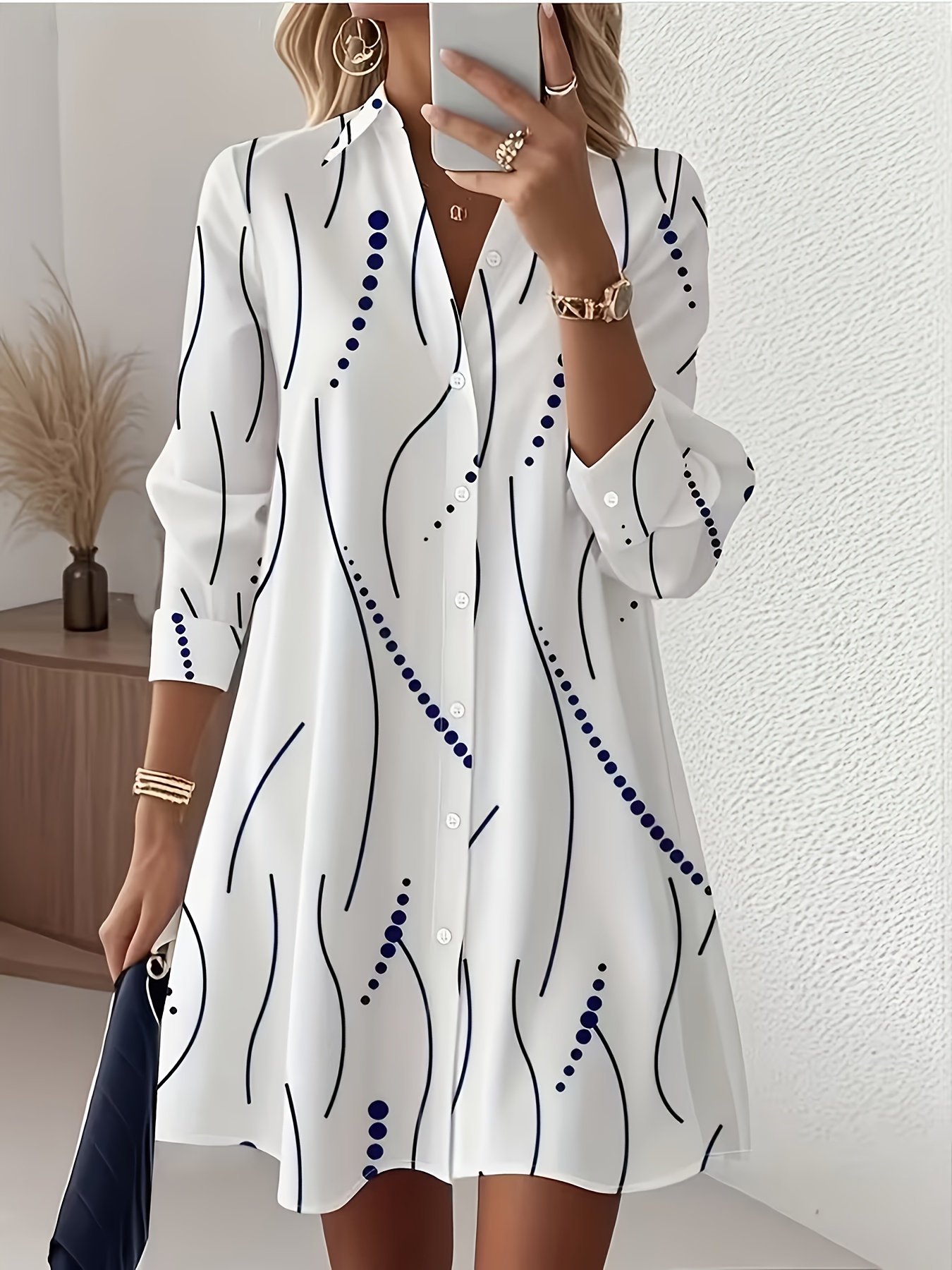 knee length dresses for ladies Mixed Winter Garden Long Sleeve Blouse main image 0