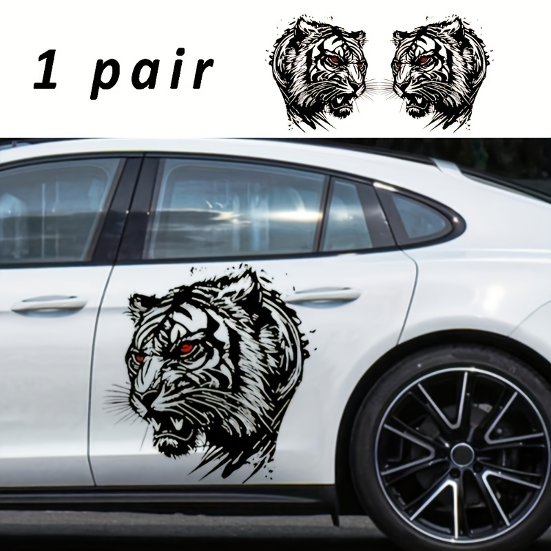 

2pcs Set Of Car Decals Graffiti Accessory Decals, Tiger Animated Car Decals Body Decoration Decals Anti-scratch Car Decals Vinyl Car Decals - Large Decals For Suv, Truck And Pickup Truck Covers