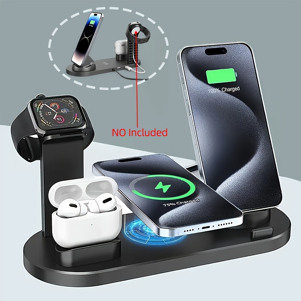 fast wireless charger with usb type c fast wireless charger station stand dock compatible with iphone 15 to 8 for iwatch series 9 to 2 for     for office home use details 3