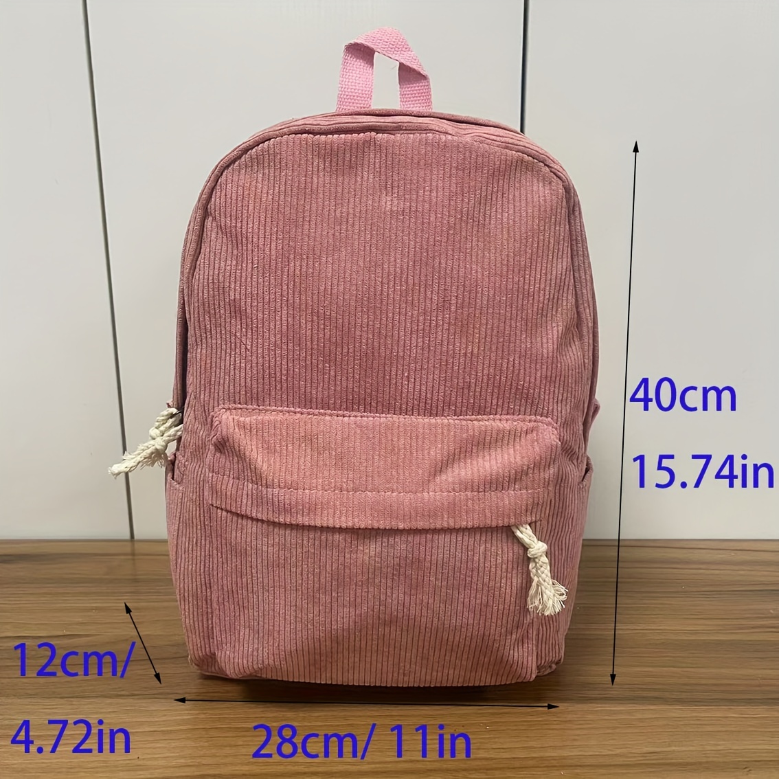 Personalisierter Cord-Rucksack Mit Namen – 40x28x12 Cm, Wählbare Farben – Für Schule, Freizeit & Reisen