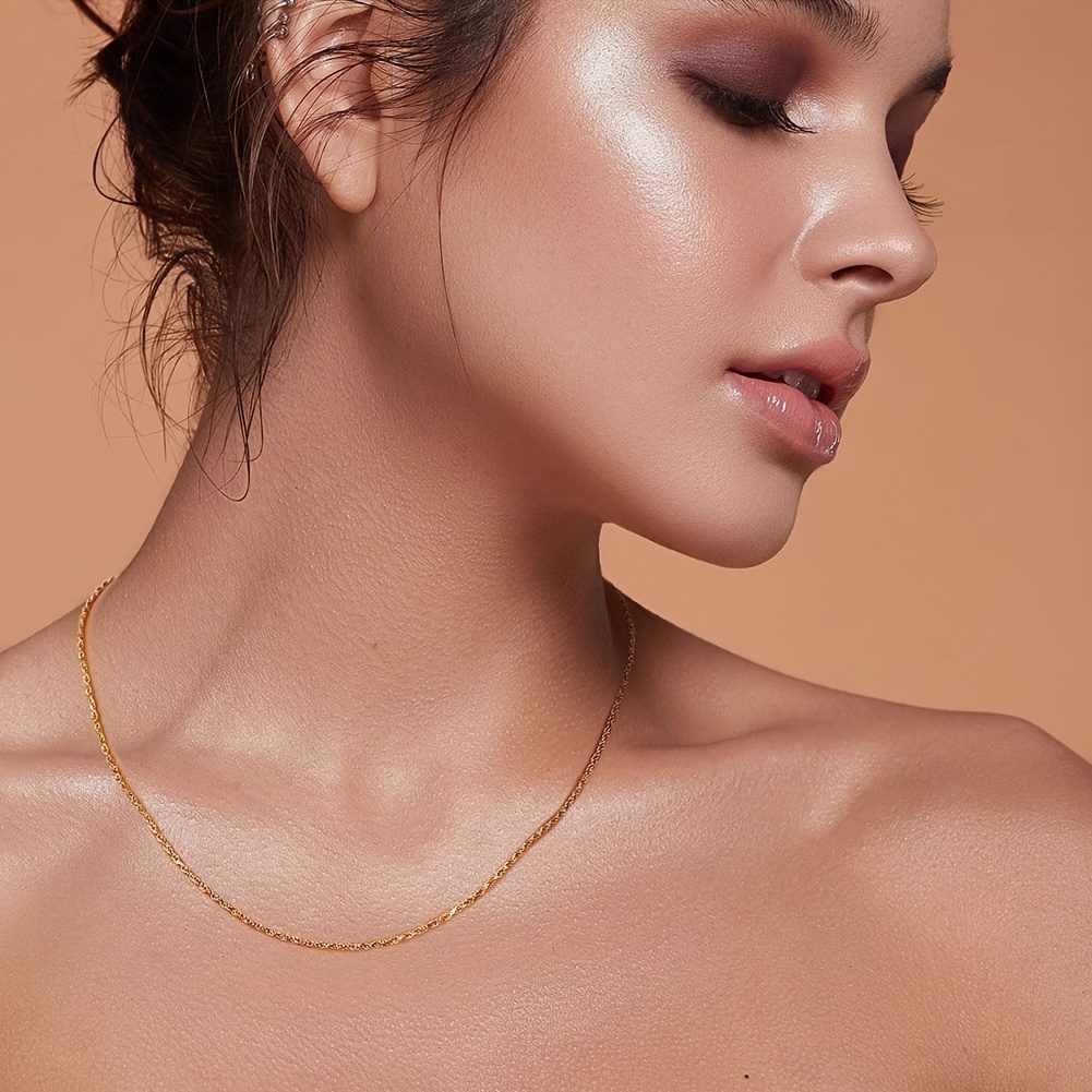 S925 Sterling Silver Collarbone Chain Rope & Twisted Chain Design