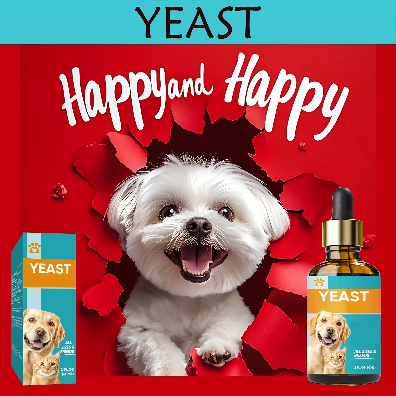 TEMU 2oz Natural Yeast Drops For Dogs | Give Your Pet A Comfortable - For Dogs Of All Sizes -