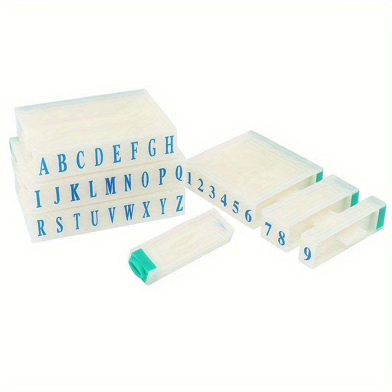 Image of 2sets Detachable Number Letter Stamp -z Combination Set 0-9 For Card Tag Craft Making Teaching, Plastic 10+26 Font Size 4 0-9 -z Combination Set