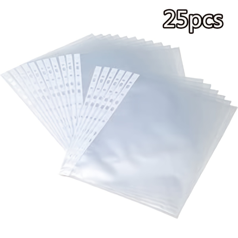 25pcs 35pcs a4 transparent plastic sleeves with 11 hole punch design suitable for organizing documents at home   or at school and   ideal for school binders and stationery storage